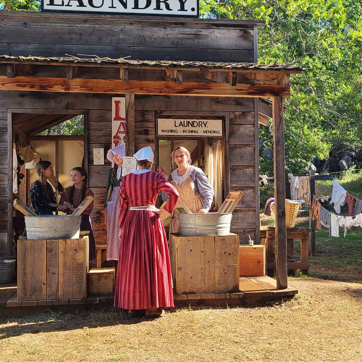 Volunteers in period attire 